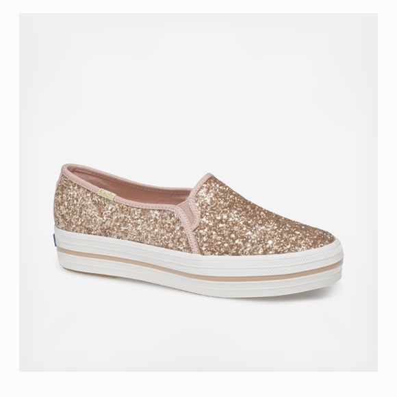 Keds Shoes - Keds X Kate Spade New York Triple Decker Glitter, Rose Gold, Size 6.5